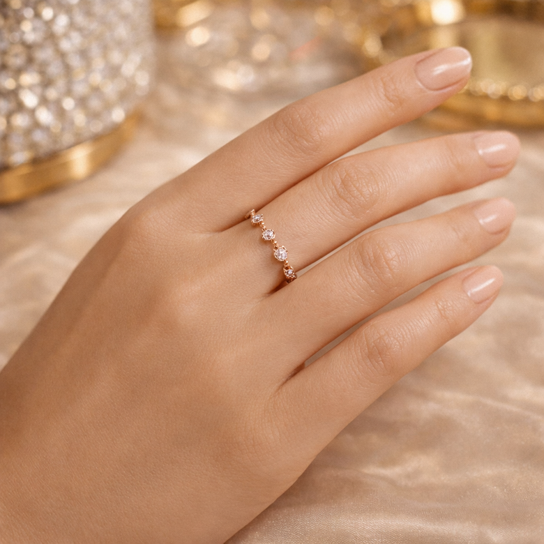 Rose Gold Finish Free Size Ring for Women
