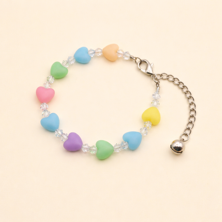 Multicolor Heart Beaded Bracelet for Women | Cute Fashion Jewelry