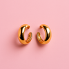 Glossy Gold Chunky Hoop Earrings for Women
