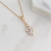 Gold Finish Crystal Pendant Necklace for Women | Elegant Fashion Jewelry