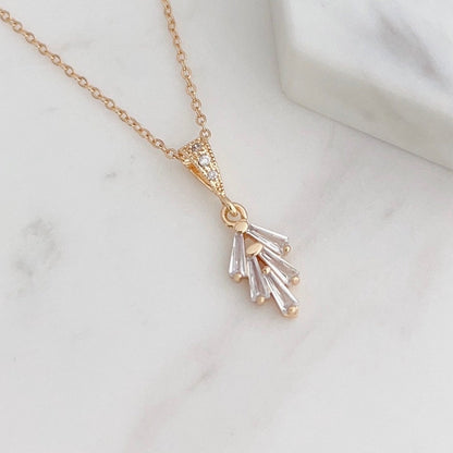 Gold Finish Crystal Pendant Necklace for Women | Elegant Fashion Jewelry