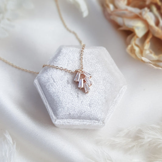 Gold Finish Crystal Pendant Necklace for Women | Elegant Fashion Jewelry