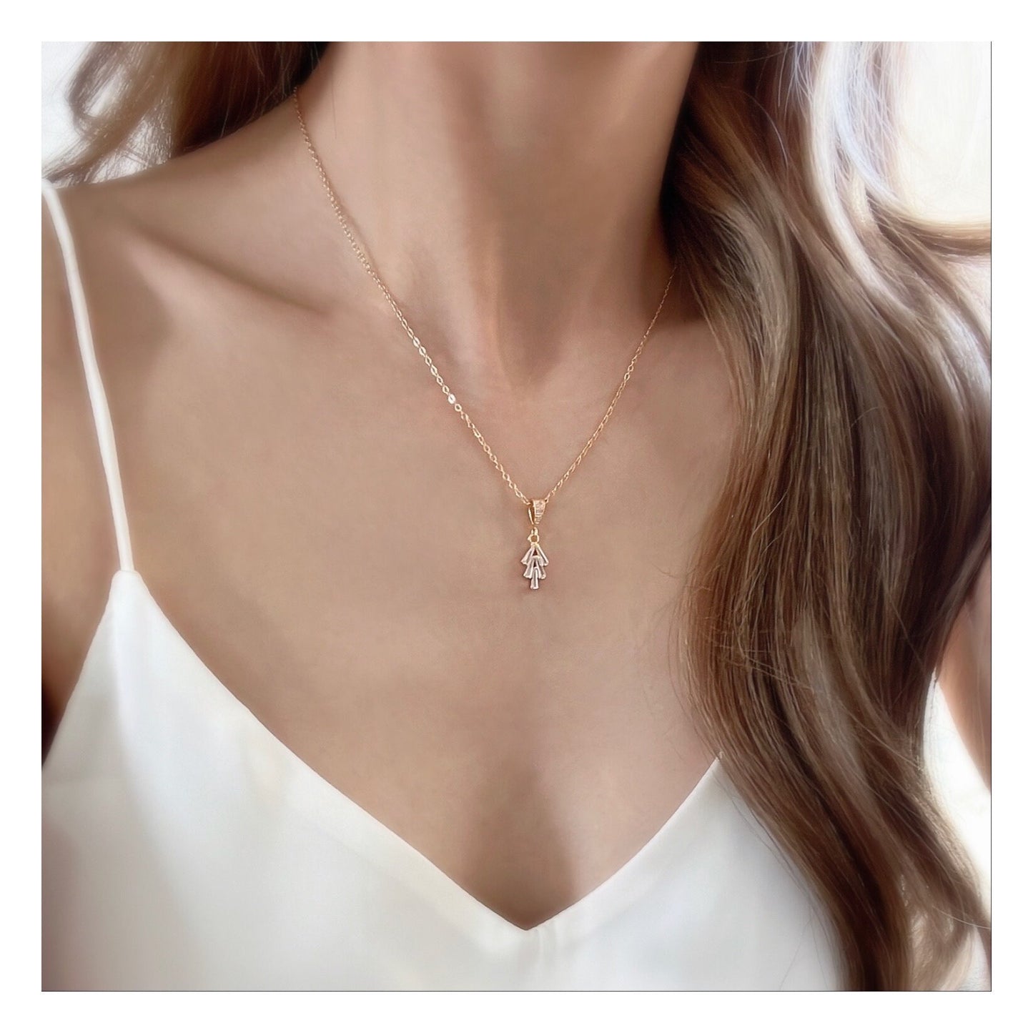 Gold Finish Crystal Pendant Necklace for Women | Elegant Fashion Jewelry