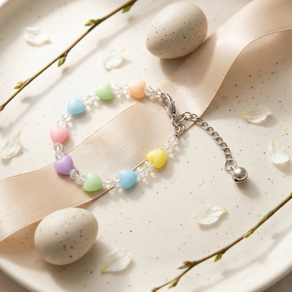 Multicolor Heart Beaded Bracelet for Women | Cute Fashion Jewelry