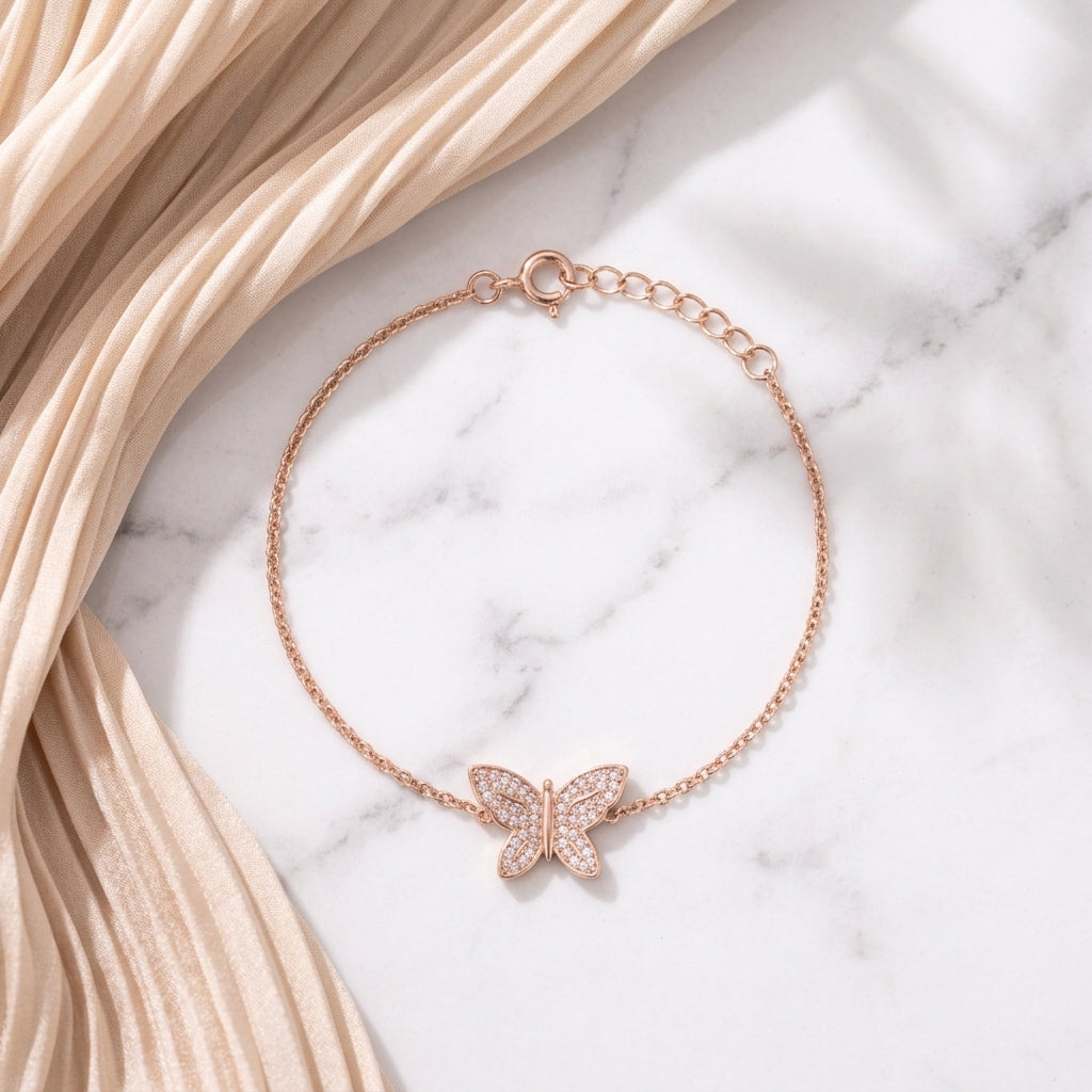 Butterfly Bracelet Combo Gold Silver Rose Gold finish for Women