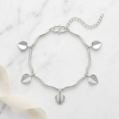 Silver Heart Charm Bracelet for Women | Elegant Adjustable Fashion Jewelry