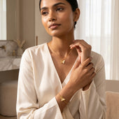 Butterfly Gold Finish Necklace Bracelet Set for Women