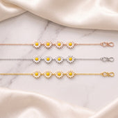 Daisy Charm Bracelets Combo Gold Silver Rose for Women