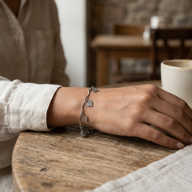 Silver Heart Charm Bracelet for Women | Elegant Adjustable Fashion Jewelry