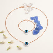 Rose Gold Evil Eye Necklace Set for Women | Minimal Jewelry