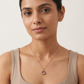 Rose Gold Finish Triangle Pendant Necklace for Women