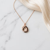 Rose Gold Finish Teardrop Pendant Necklace for Women