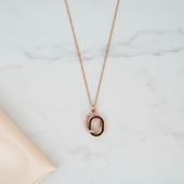 Rose Gold Finish Initial O Pendant Necklace for Women