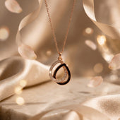 Rose Gold Finish Teardrop Pendant Necklace for Women