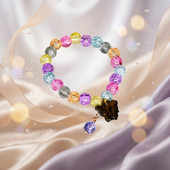 Colorful Beaded Butterfly Charm Bracelet for Women | Crystal Finish