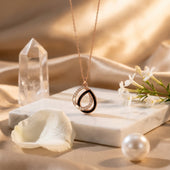 Rose Gold Finish Teardrop Pendant Necklace for Women
