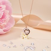 Rose Gold Finish Heart Pendant Necklace for Women