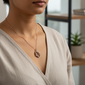 Rose Gold Finish Initial O Pendant Necklace for Women