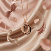 Rose Gold Finish Initial O Pendant Necklace for Women