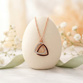 Rose Gold Finish Triangle Pendant Necklace for Women