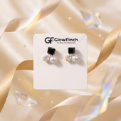 Black Crystal Pearl Drop Earrings for Women | Elegant Jewelry