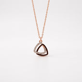 Rose Gold Finish Triangle Pendant Necklace for Women