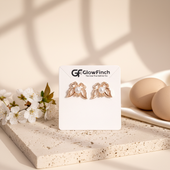 Elegant Pearl Stud Earrings for Women Gold Finish Floral ( 2 in 1 )