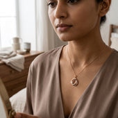Rose Gold Finish Teardrop Pendant Necklace for Women