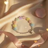 Pastel Butterfly Charm Bracelet for Women | Crystal Beaded