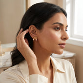 Bow Pearl Stud Earrings for Women Gold Finish (Pack of 3)